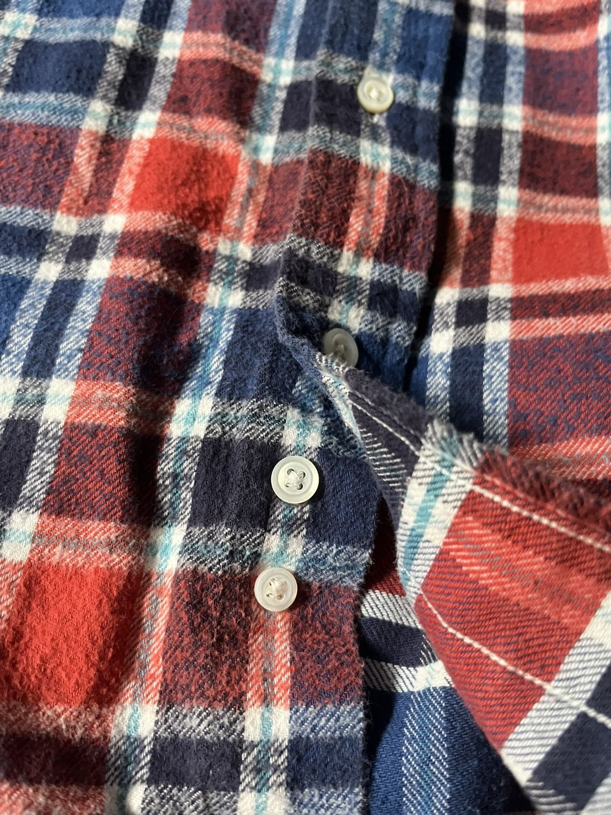 Thom Browne Thom Browne flannel red navy plaid button up shirt Size US L / EU 52-54 / 3 - 10 Thumbnail
