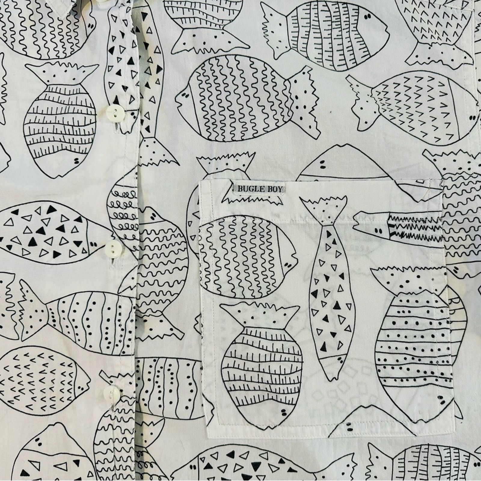 Bugle Boy Vintage Bugle Boy Men's Fish Print Shirt Size US S / EU 44-46 / 1 - 3 Thumbnail