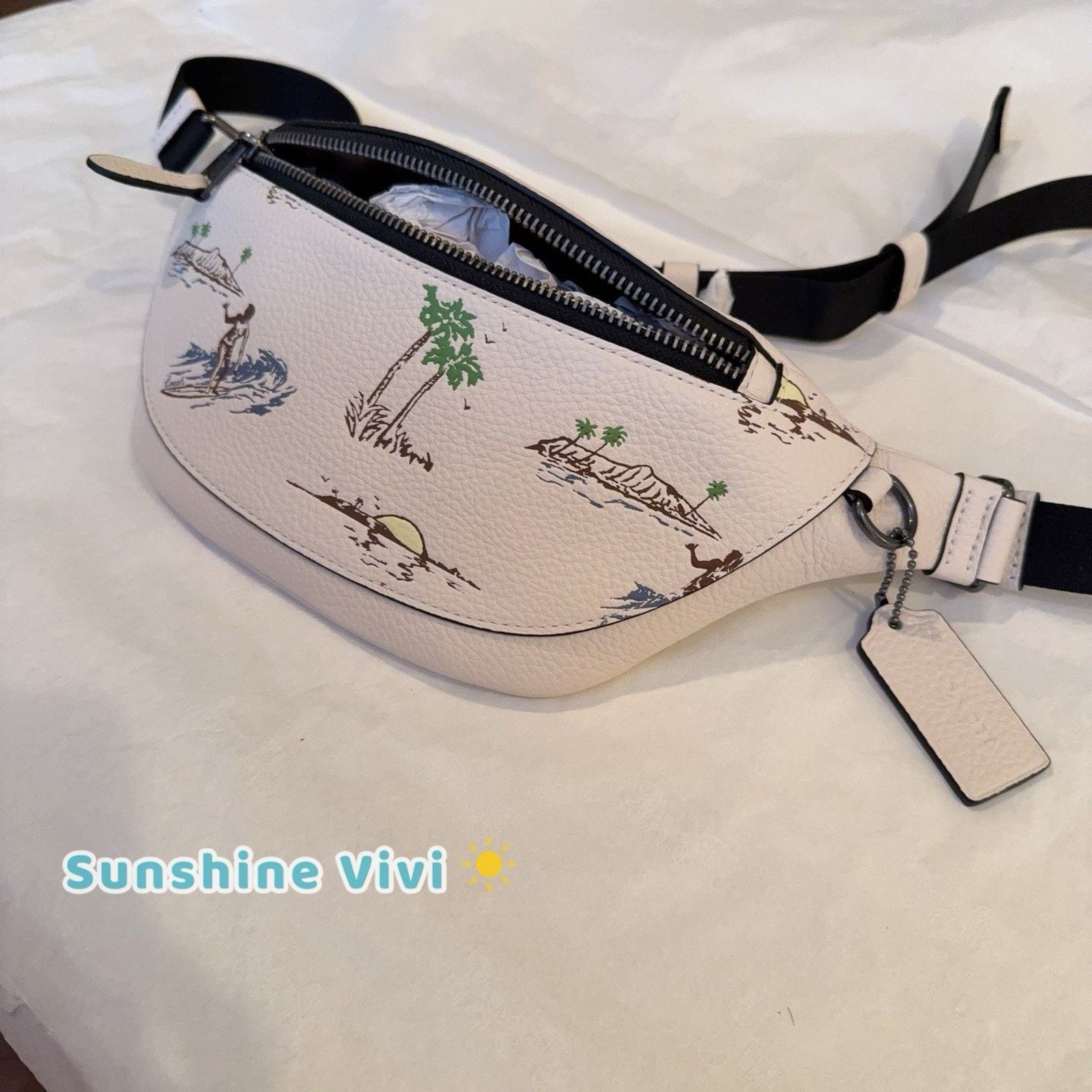 Coach NWT Coach Warren Mini Belt Bag Surf Print CBI28 Chalk Multi Size ONE SIZE - 6 Thumbnail