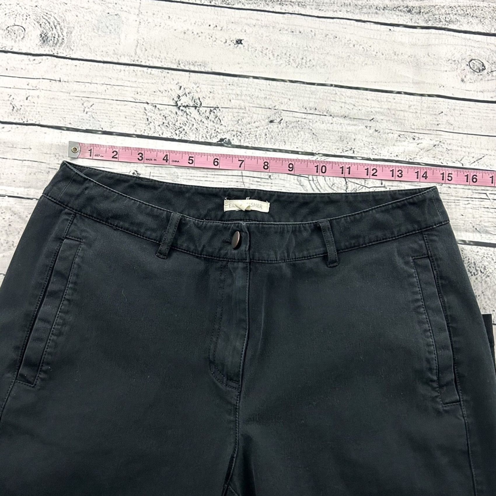 Eileen Fisher Eileen Fisher Flat Front Khaki Pants Women's S Black Khakis Flat Front Pants Women S Black Size 28" / US 6 / IT 42 - 3 Thumbnail