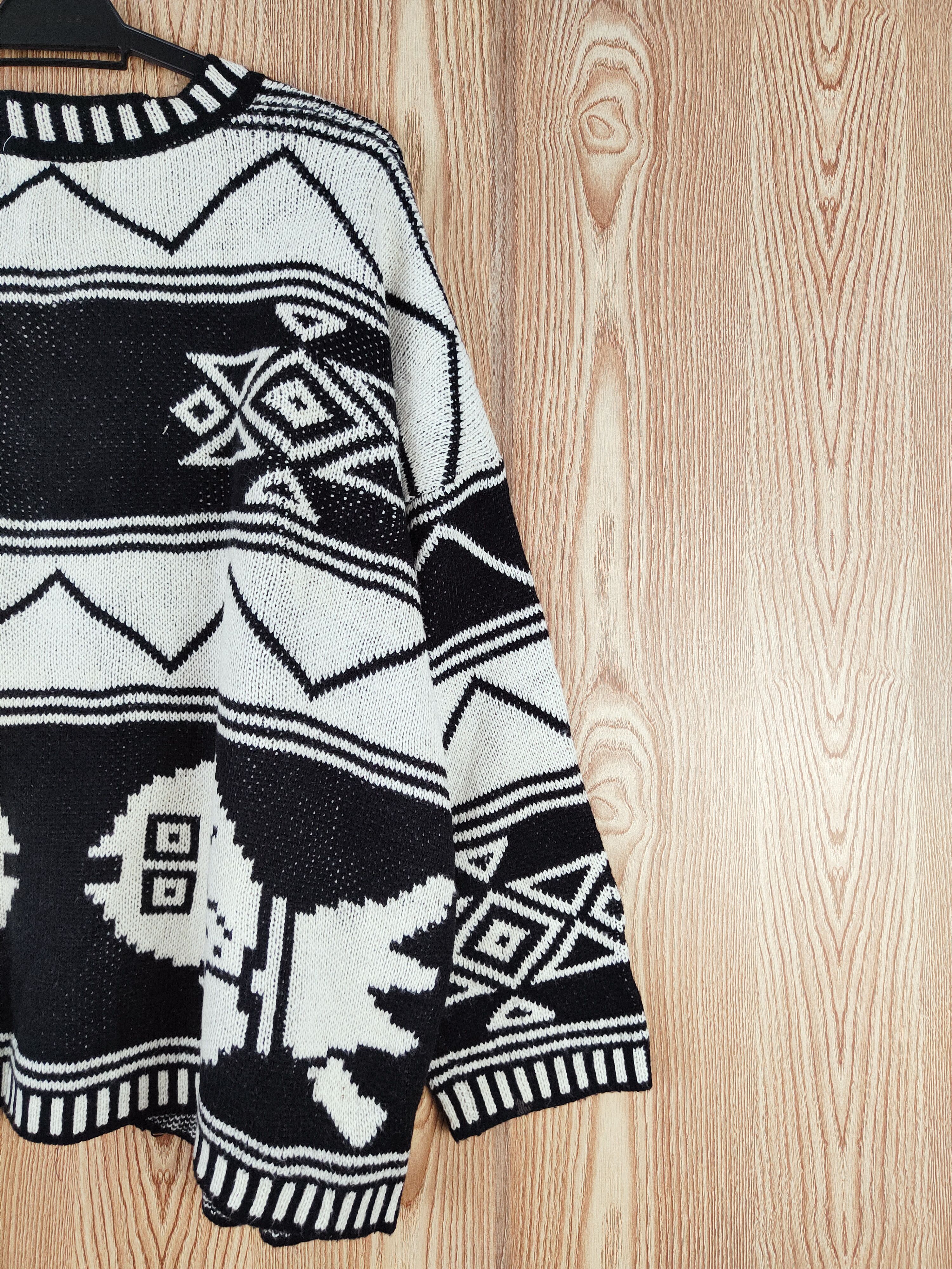 Japanese Brand Vintage Salon Black White Knitwear Cardigan #W130 Size US L / EU 52-54 / 3 - 9 Thumbnail