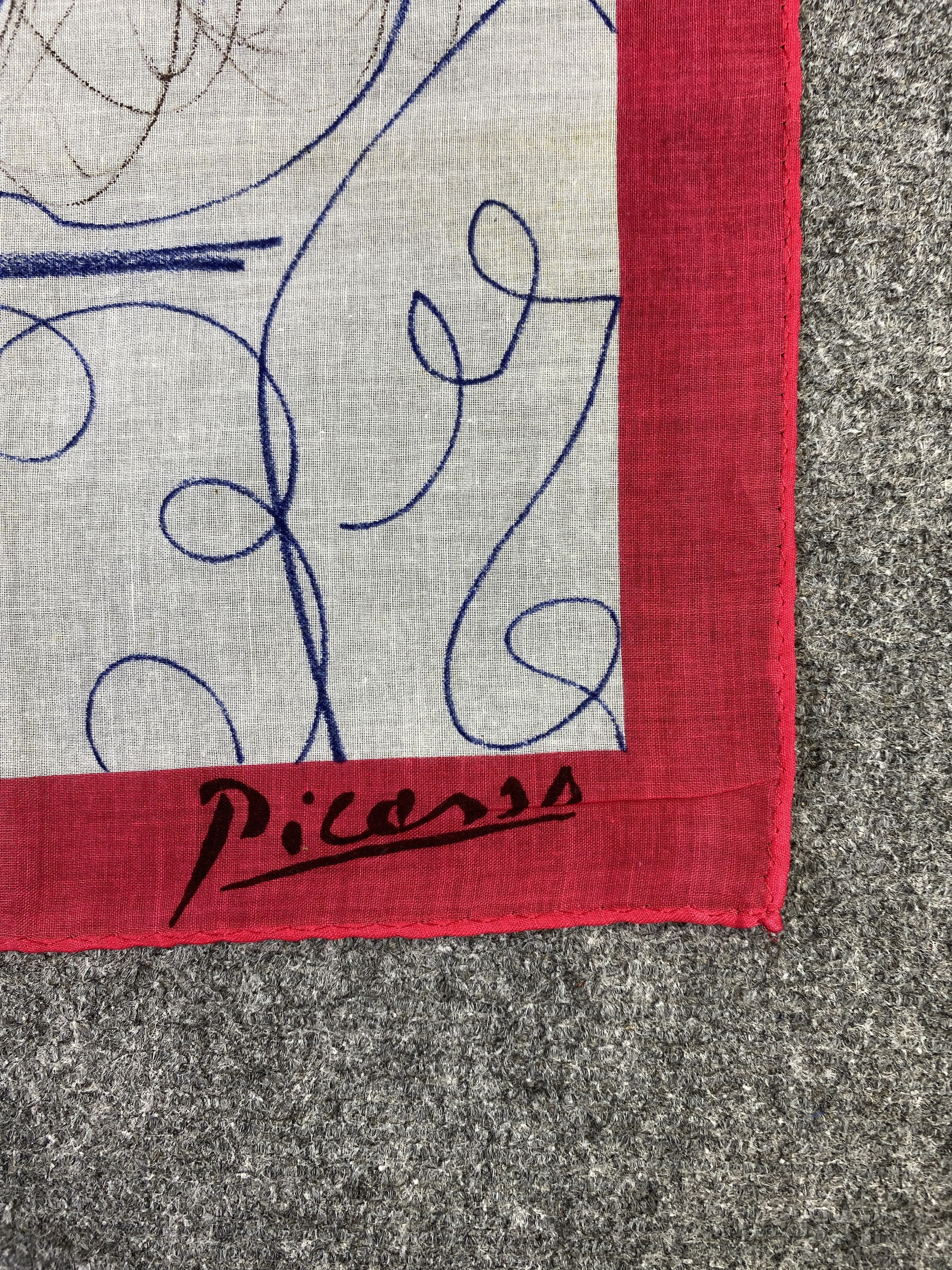 Vintage Vintage Picasso Handkerchief / Neckerchief KT0172 Size ONE SIZE - 5 Thumbnail