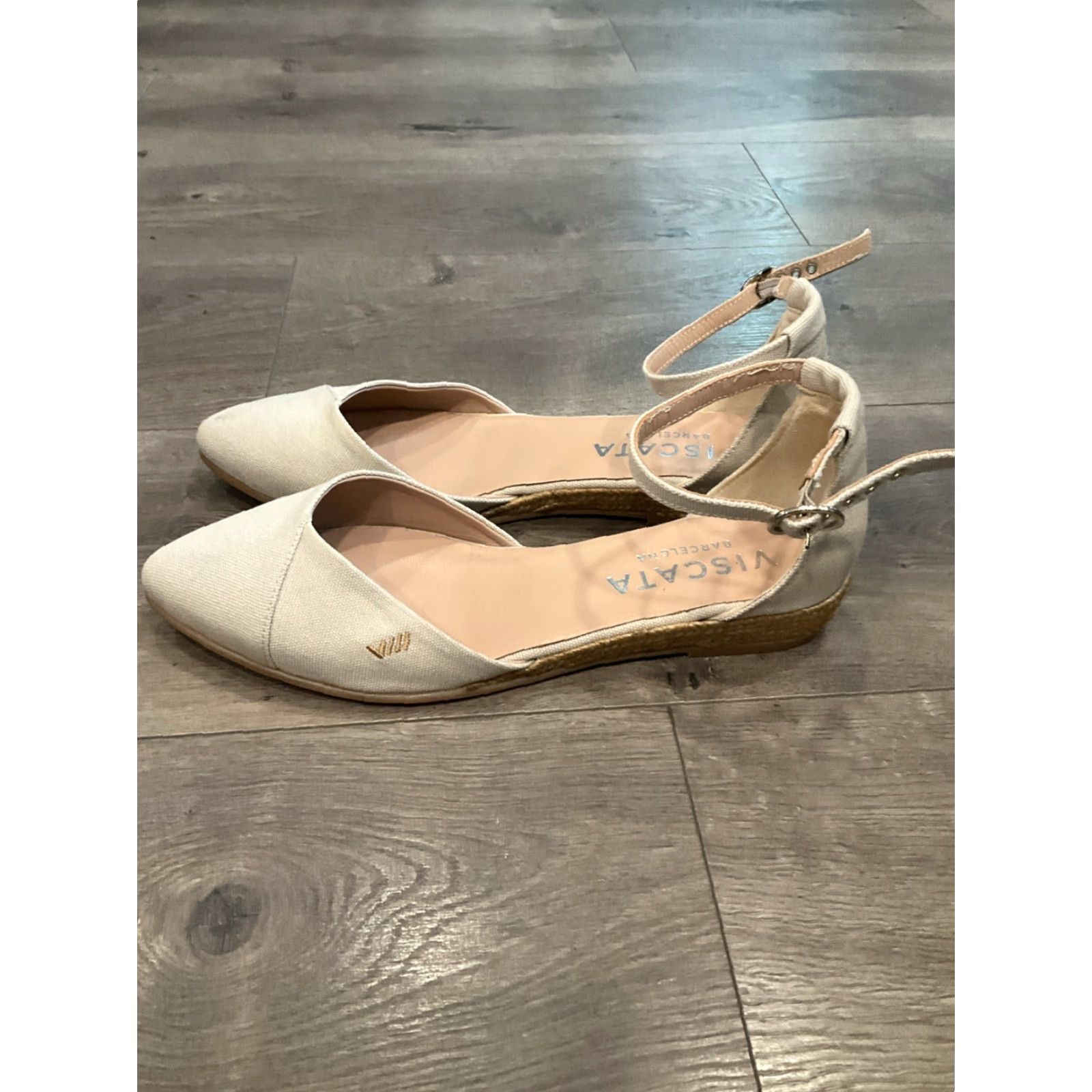 Pinko Viscata Canvas Espadrille White & Pink Size 8.5 Women Close Toe Buckle Wedge Heel Casual Party Wedding Bohemian Nature Espadrille Size US 8.5 / IT 38.5 - 2 Thumbnail