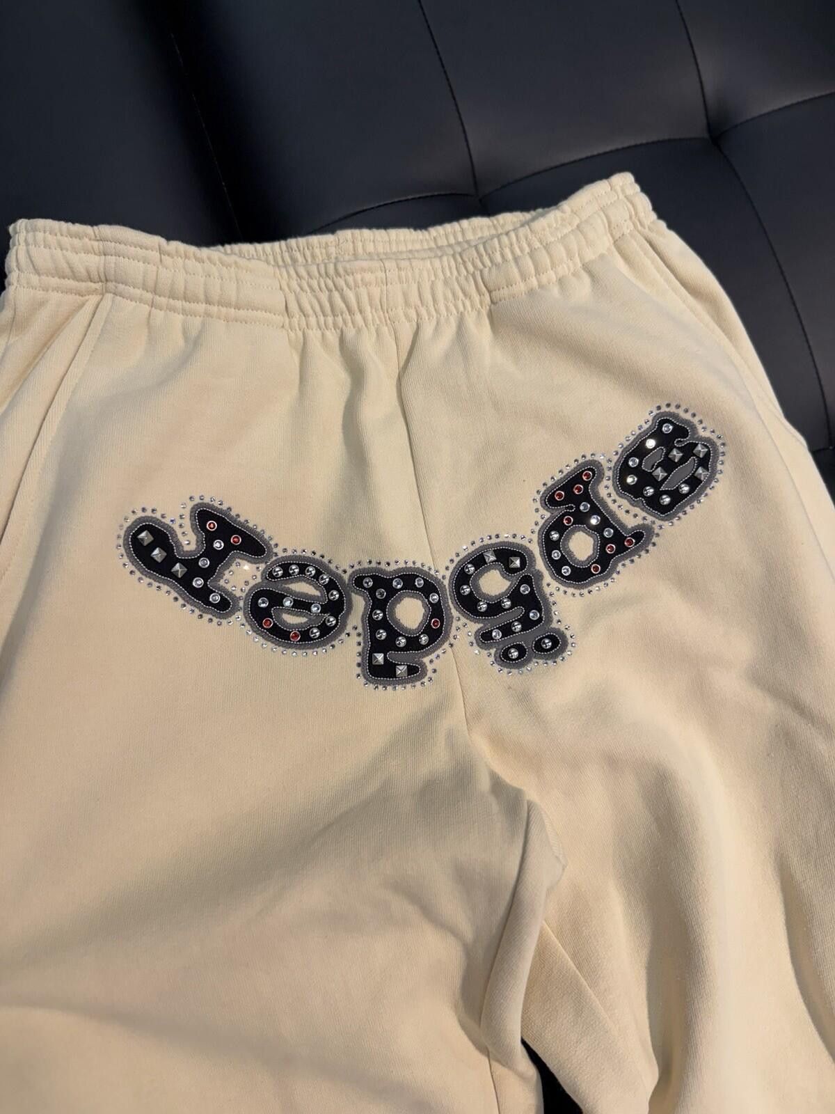 Sp5der Size Small - Sp5der Worldwide Cream Stone Sweatpants Spider Size US 30 / EU 46 - 4 Thumbnail