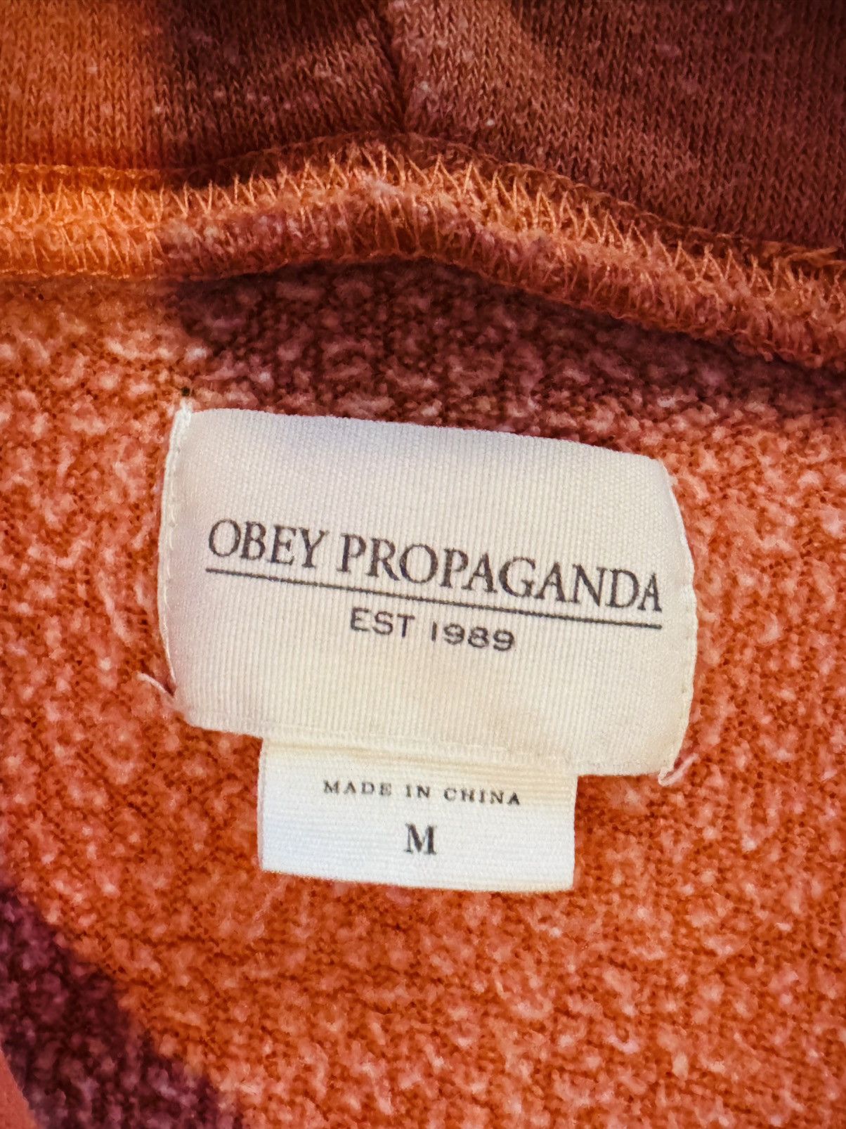 Obey Obey Propaganda Men's Lightweight Hoodie Size Medium Orange Size US M / EU 48-50 / 2 - 4 Thumbnail