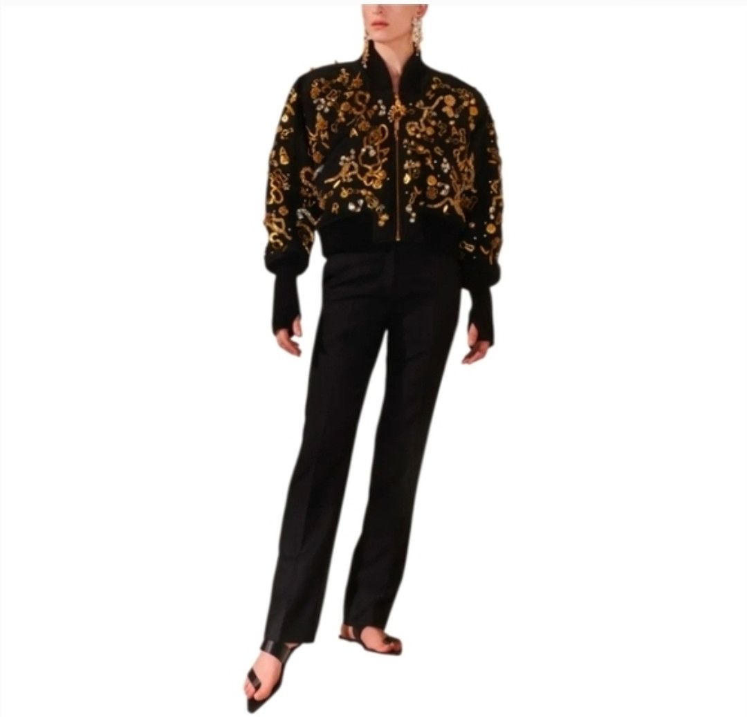 Schiaparelli FW20 Daniel Roseberry Wool-Silk Cigarette Trousers Size 32" / US 10 / IT 46 - 6 Thumbnail
