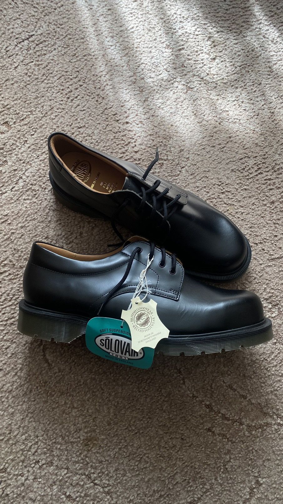 Solovair New Leather Shoes Size Uk 10 Made In England in Black, Men's