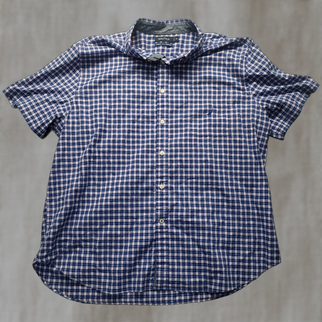 Nautica Nautica Blue Checkered Long Sleeve Button-Up Shirt Men 2XL XXL Size Size US XXL / EU 58 / 5 - 1 Thumbnail