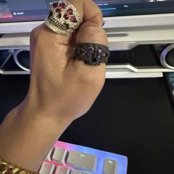 Jewelry Skull New Trend Jewelry Rings Open Chrome Ring (Size 7-13) Size ONE SIZE - 5 Thumbnail