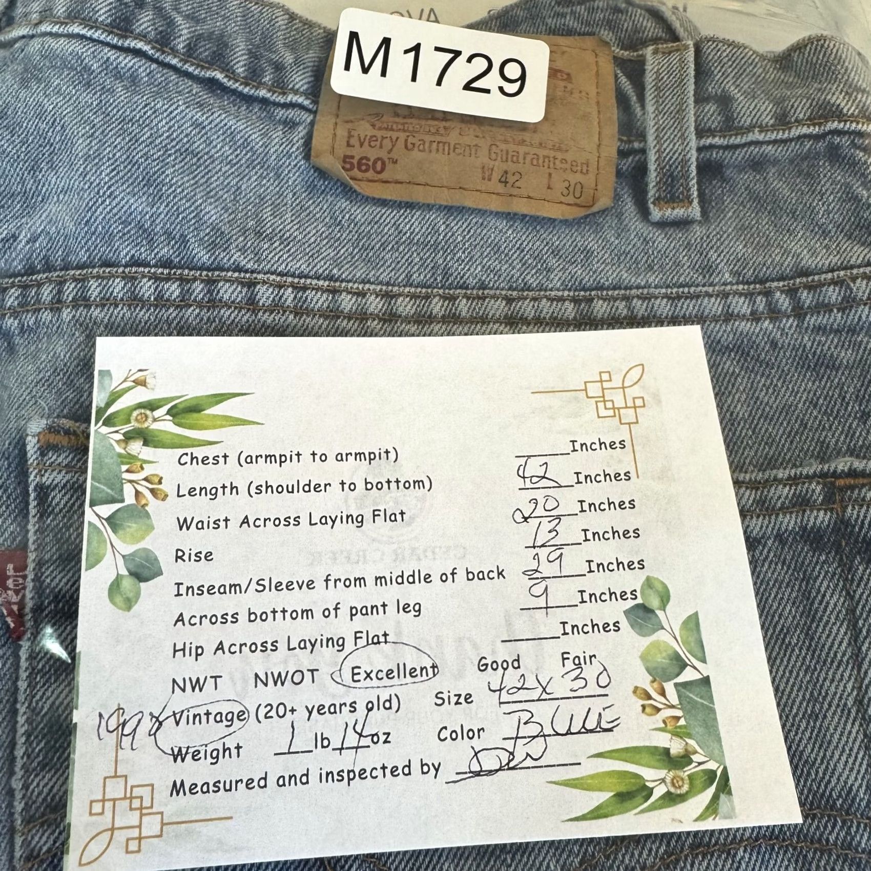 Levi's VINTAGE Levi's 560 Jeans Shirt Hat? Size US 42 / EU 58 - 7 Thumbnail