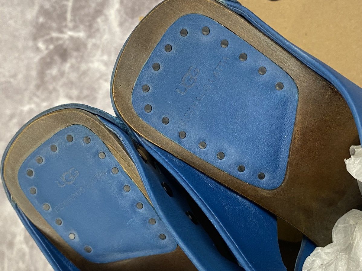 Eckhaus Latta Ugg x Eckhaus Latta Wooden Platform Clogs Blue Leather Upper Size US 10 / IT 40 - 3 Thumbnail