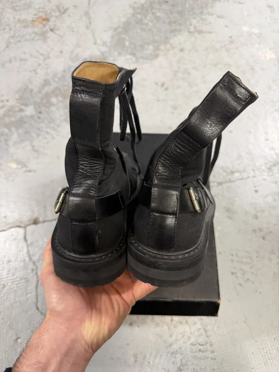 Dries Van Noten 2000s Dries Van Noten Stras Combat Black Leather Boots Size US 12 / EU 45 - 5 Thumbnail