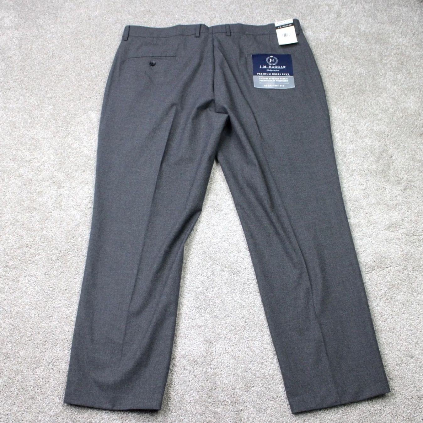 Haggar Haggar Premium Dress Pants Mens 40x30 Gray Straight Fit NWT Wool Polyester Front Flat Front Stretch Comfort Dress Pants Men Size US 40 / EU 56 - 5 Thumbnail
