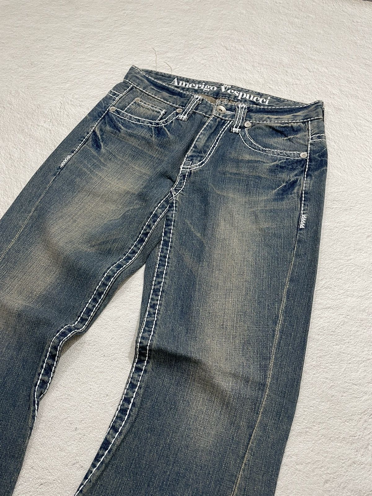 If Six Was Nine 2000s Amerigo Vespucci Faded Denim Size US 30 / EU 46 - 3 Thumbnail