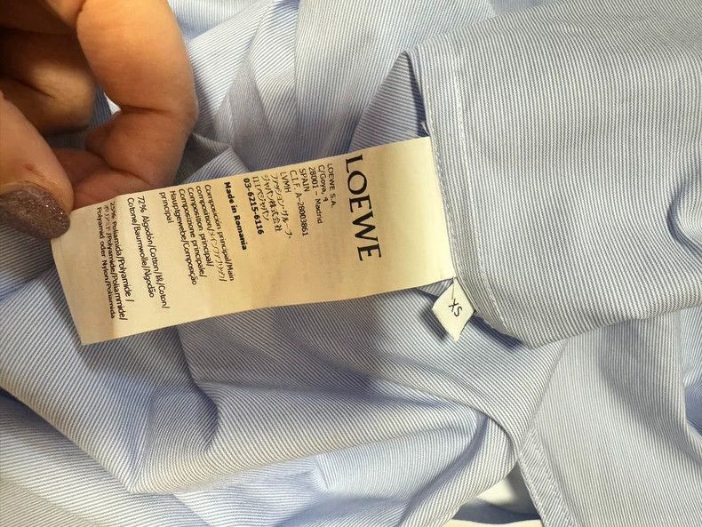 Loewe LOEWE Blue and white patchwork shirt Size XS / US 0-2 / IT 36-38 - 4 Thumbnail