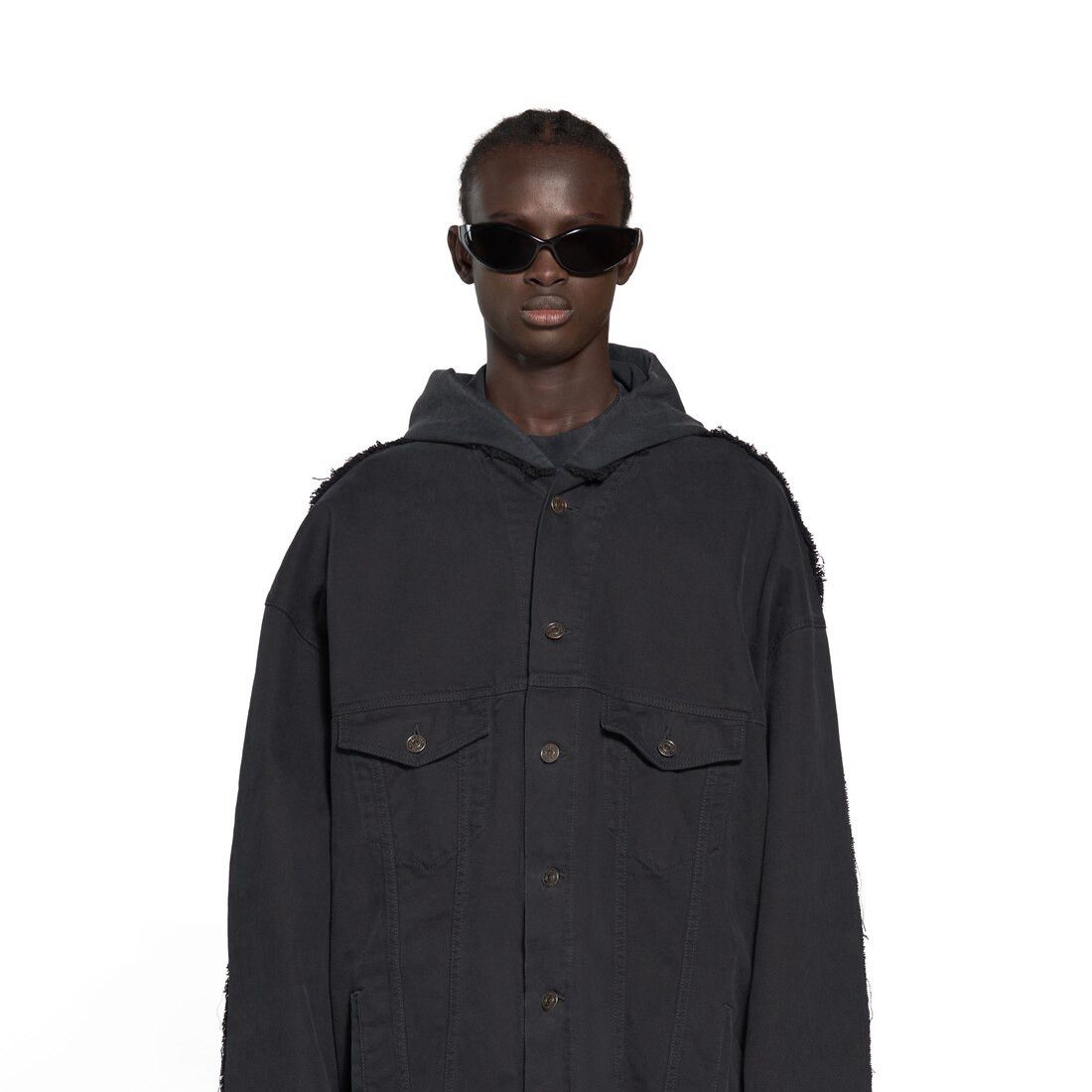 Balenciaga oc11z0125 Hybrid Hooded Jacket in Black Size US M / EU 48-50 / 2 - 3 Thumbnail