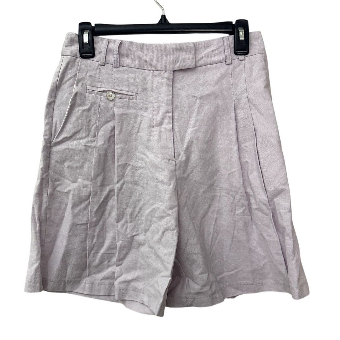Topshop Topshop Women's Light Purple Linen Blend High Rise Shorts 4 Size 27" / US 4 / IT 40 - 2 Thumbnail
