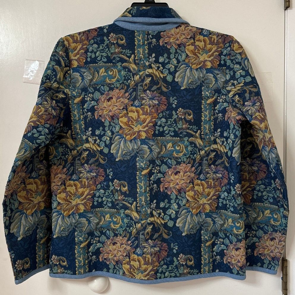 Other BFA Classics Medium Tapestry Blue Floral Button Up Jacket Size M / US 6-8 / IT 42-44 - 2 Thumbnail
