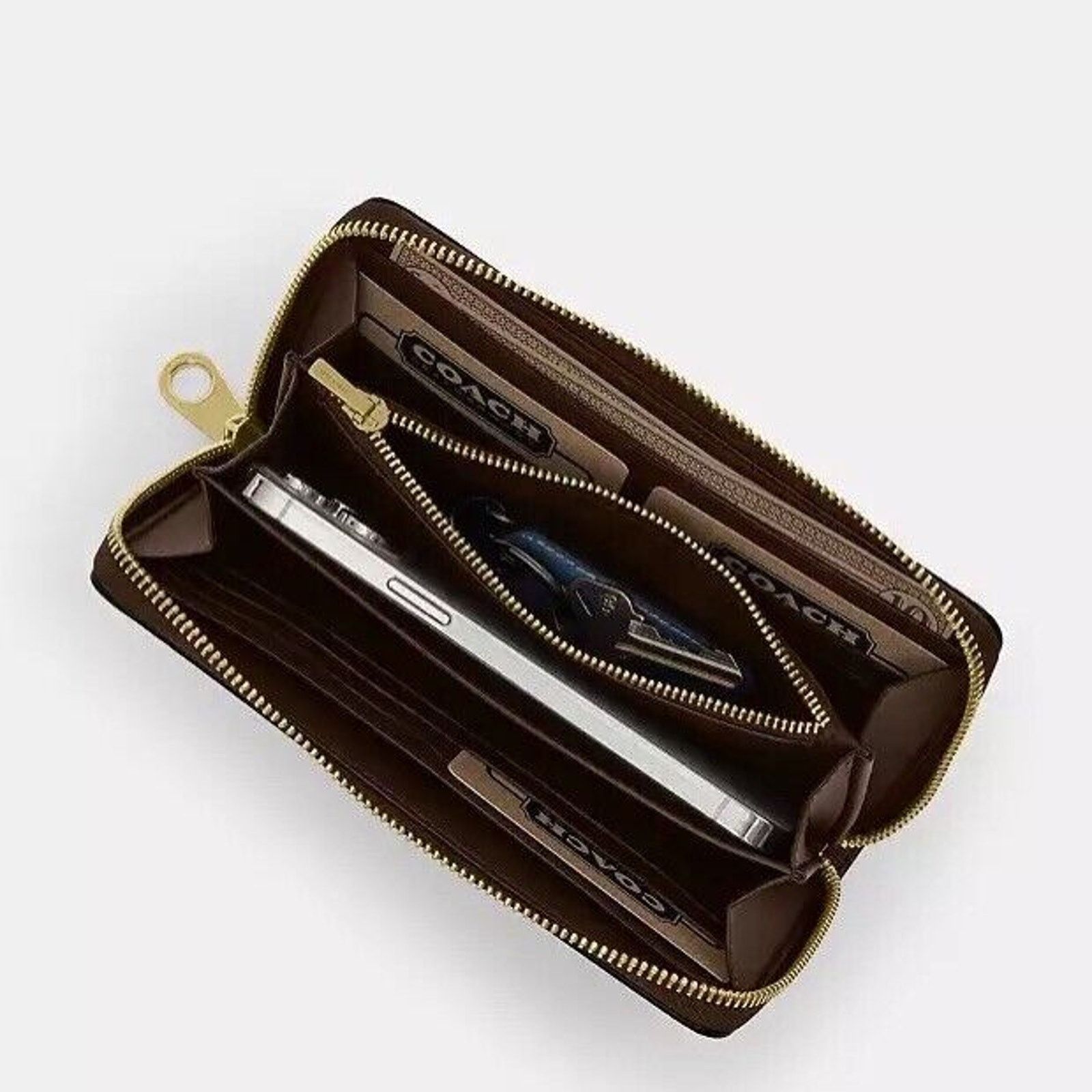 Coach NWT COACH CA082 Long Zip Around Wallet/Wristlet CHALK Size ONE SIZE - 9 Thumbnail