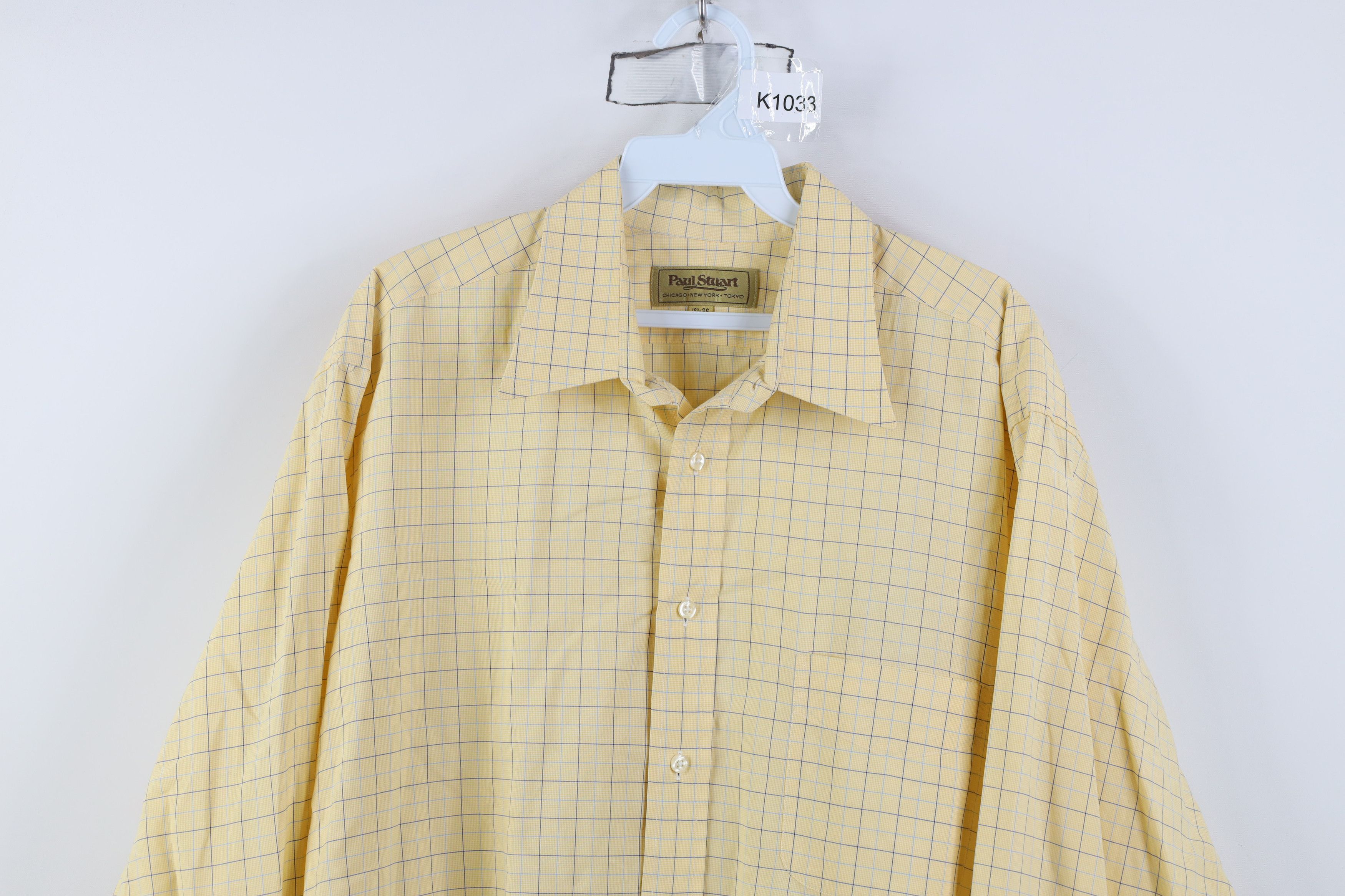 Paul Stuart Vintage Paul Stuart Button Shirt Yellow Plaid Cotton USA Size US M / EU 48-50 / 2 - 2 Thumbnail