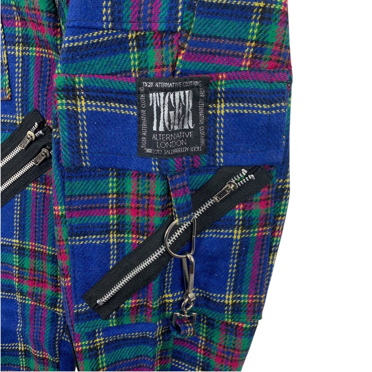 Seditionaries × Vintage Vintage TIGER OF LONDON blue tartan plaid zip bondage pants Size US 29 - 21 Thumbnail