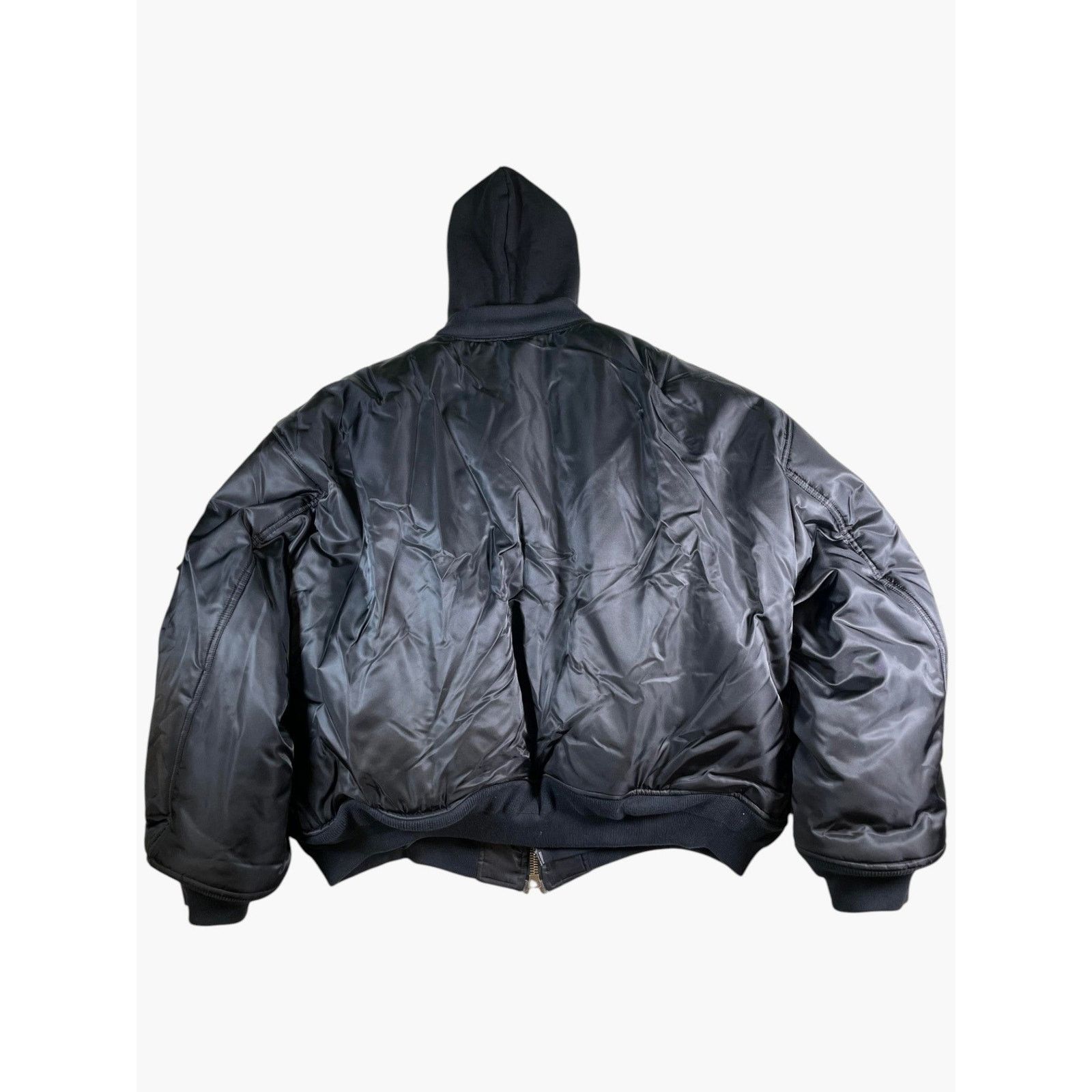 Balenciaga Balenciaga All In Hybrid Black Bomber Jacket Size US M / EU 48-50 / 2 - 2 Thumbnail