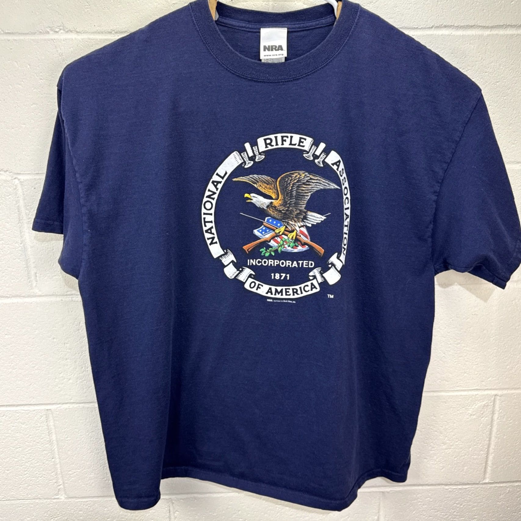 Vintage VINTAGE NRA National Rifle Association T-Shirt Men 2XL Short Sleeve Cotton Blue Patriotic Logo US USA Size US XXL / EU 58 / 5 - 2 Thumbnail
