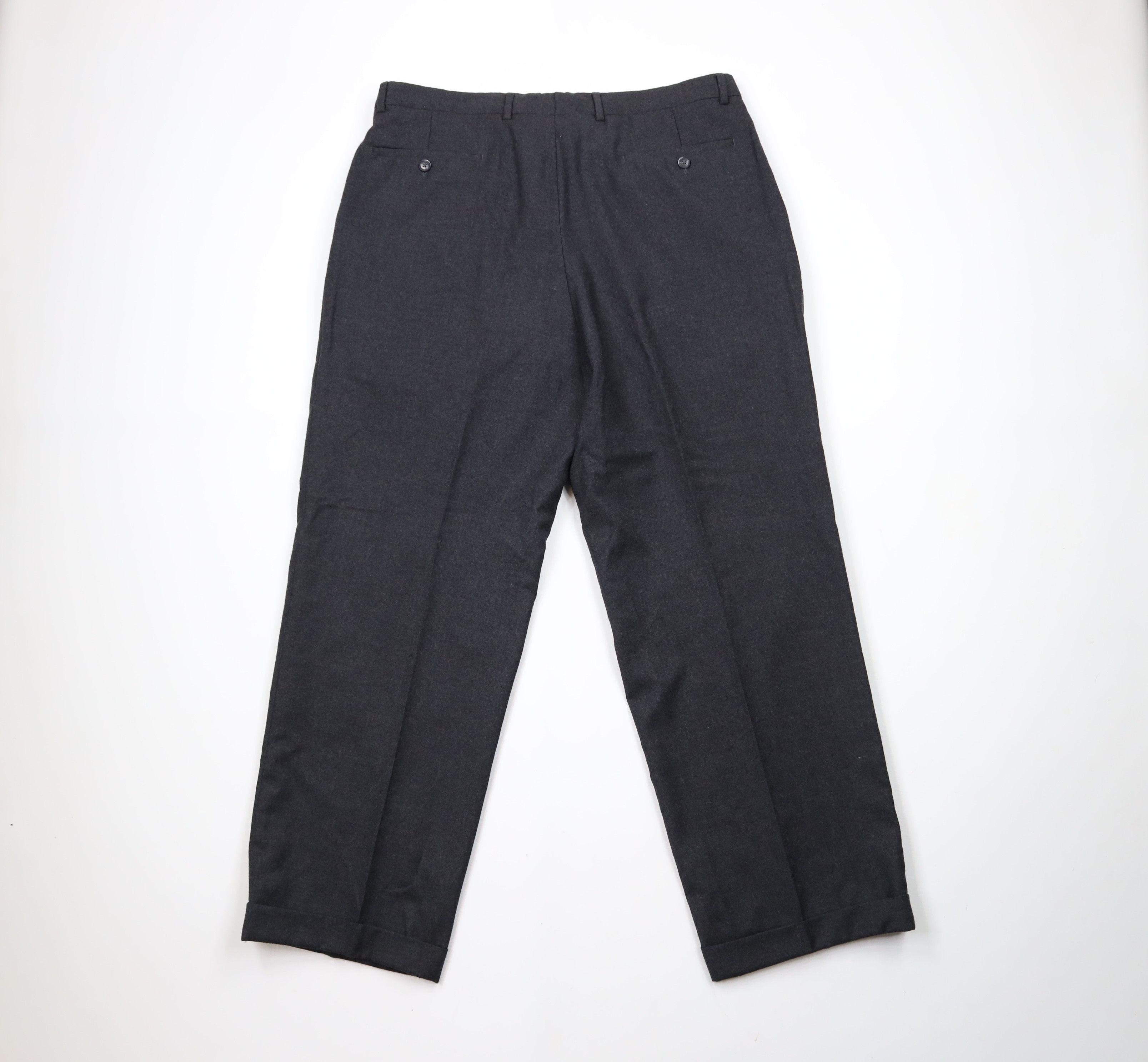 Vintage Vintage 90s Streetwear Pleated Cuffed Wide Leg Pants Size US 36 / EU 52 - 7 Thumbnail