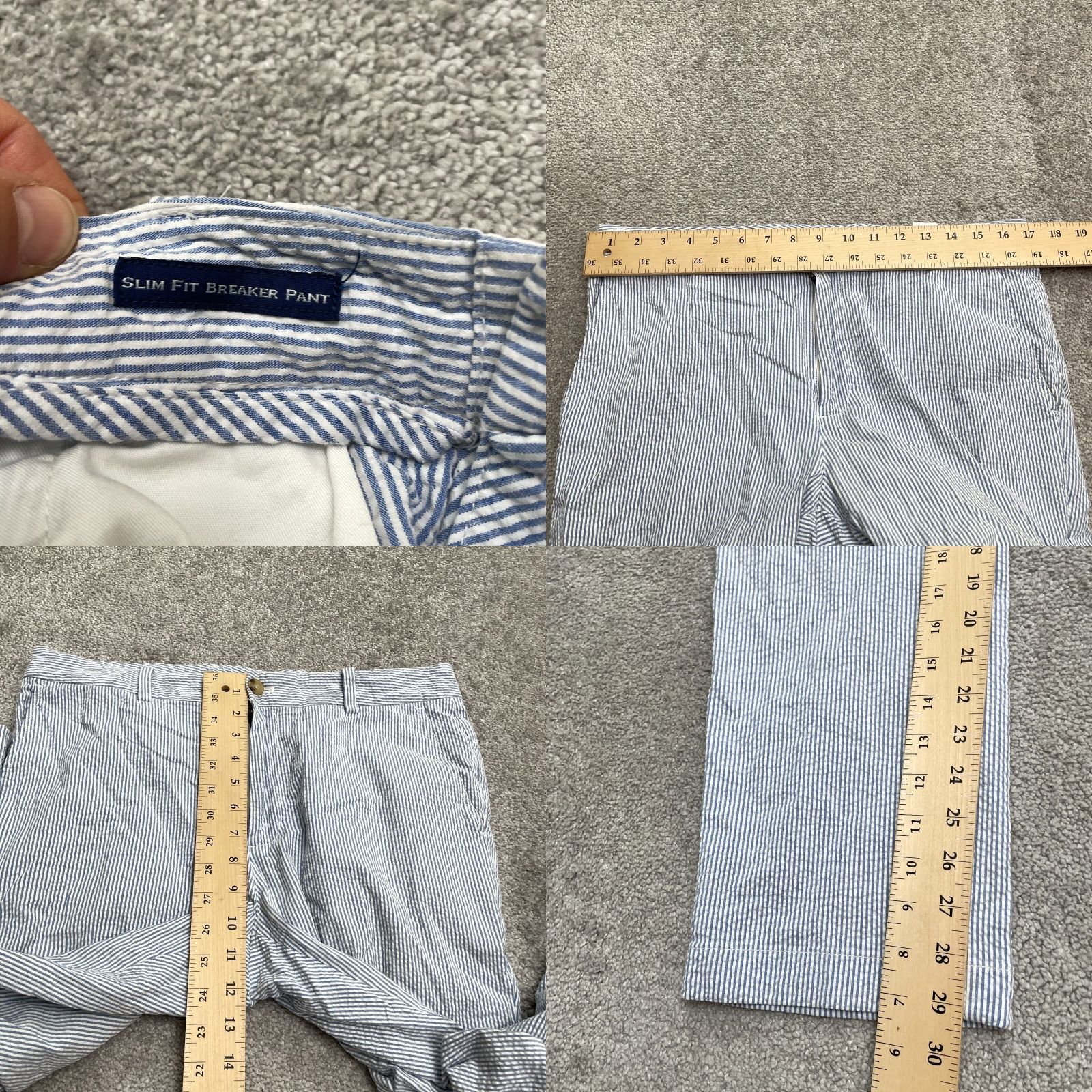 Vineyard Vines VINTAGE Vineyard Vines Men’s Slim Fit Chino Pants 33x30 Blue Striped Casual Workwear Size US 33 - 8 Thumbnail