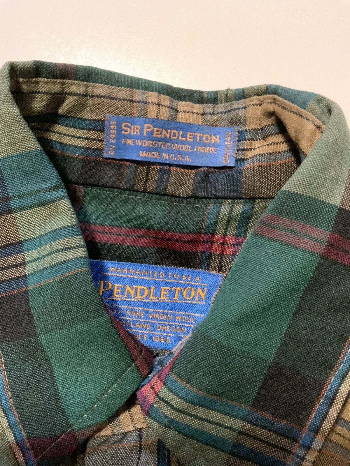 Pendleton Sir Pendleton Worsted Wool Check Plaid L/S Button Shirt Size US M / EU 48-50 / 2 - 5 Thumbnail