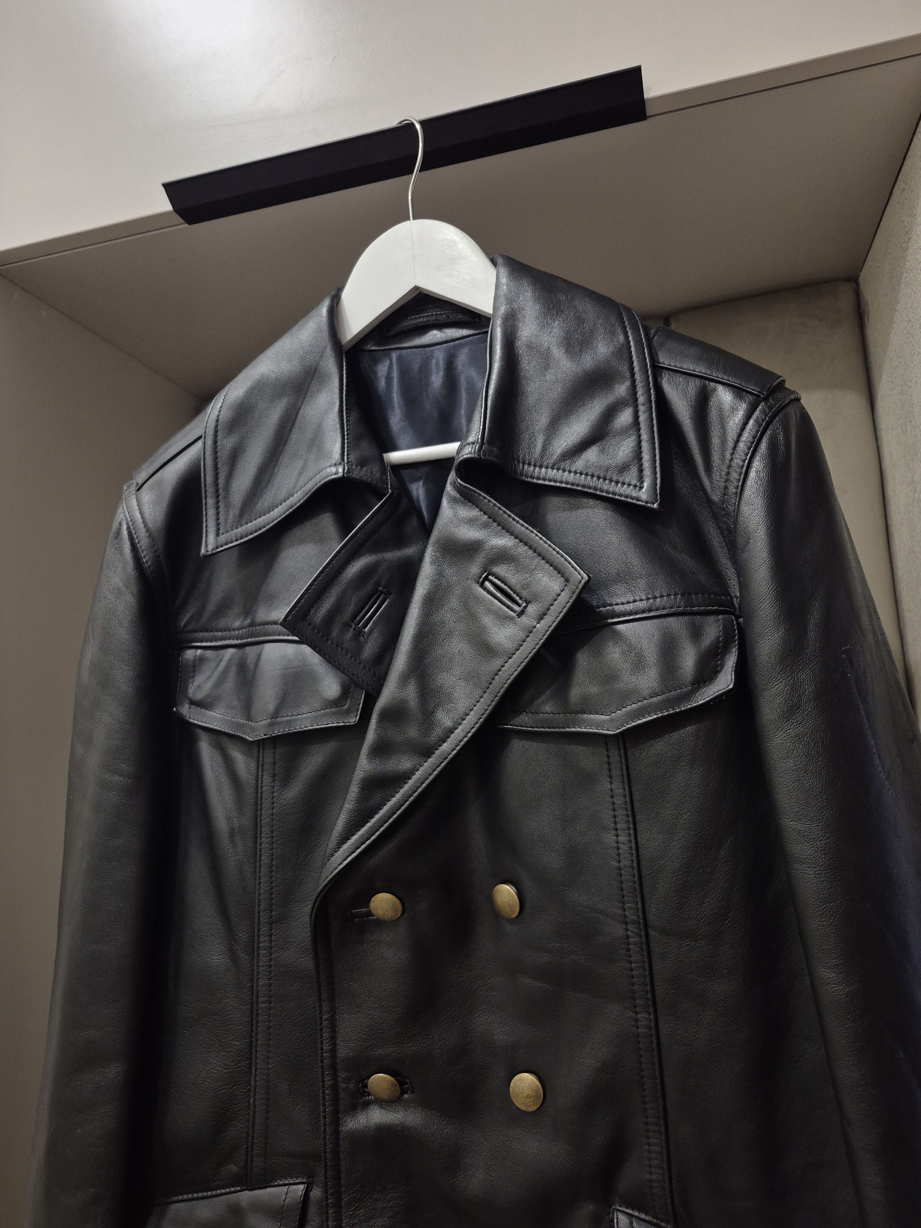 Vintage Hackel & Co Rare vintage police military men leather jacket Size US L / EU 52-54 / 3 - 2 Thumbnail