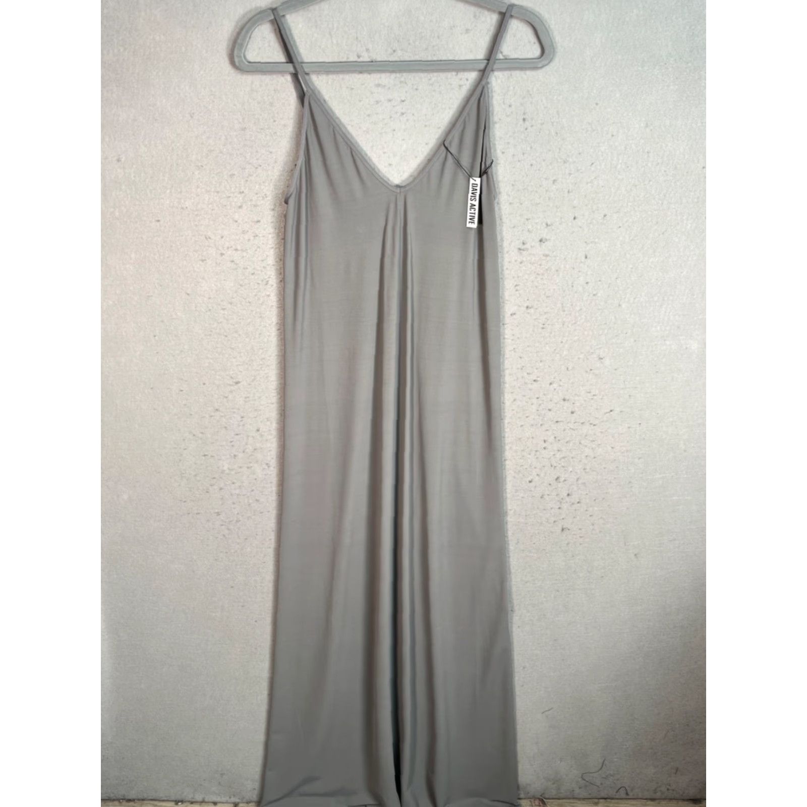 Vintage Davis Active Womens Gray Maxi Dress L/XL Nylon Spandex Blend Size L / US 10 / IT 46 - 2 Thumbnail