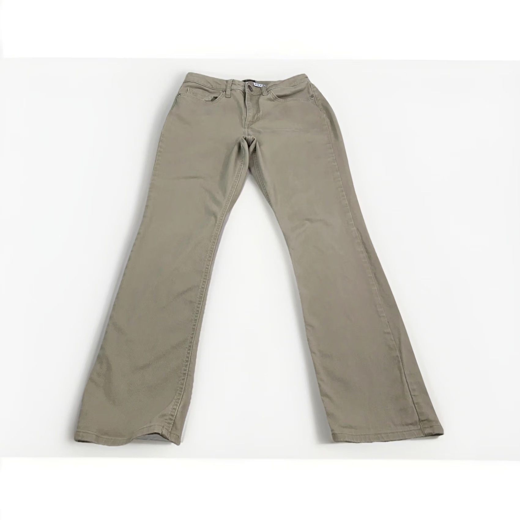 Lee Lee Khaki Pants Womens 8 Straight Leg Slim Fit Stretch Cotton Blend Flat Front Beige Business Casual Workwear 8 Womens Size 30" / US 8 / IT 44 - 2 Thumbnail