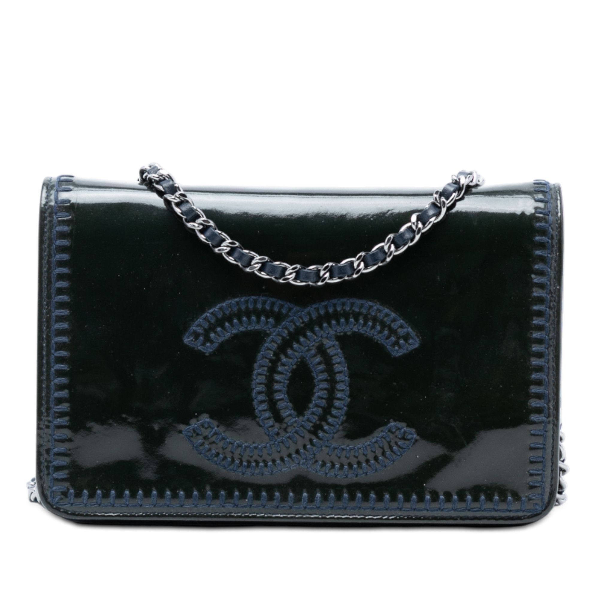 Chanel Chanel CC Patent Whipstitch Wallet On Chain Size ONE SIZE - 1 Thumbnail