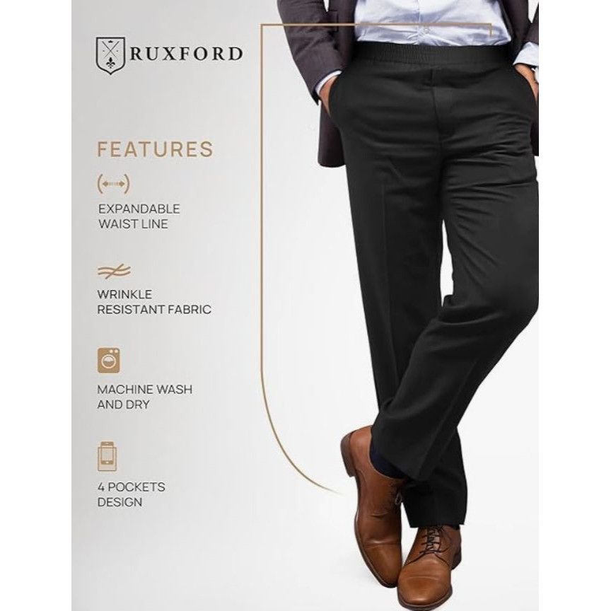 Other The Ruxford Classic Collection Mens Black Elastic Waist Trou Size ONE SIZE - 2 Thumbnail