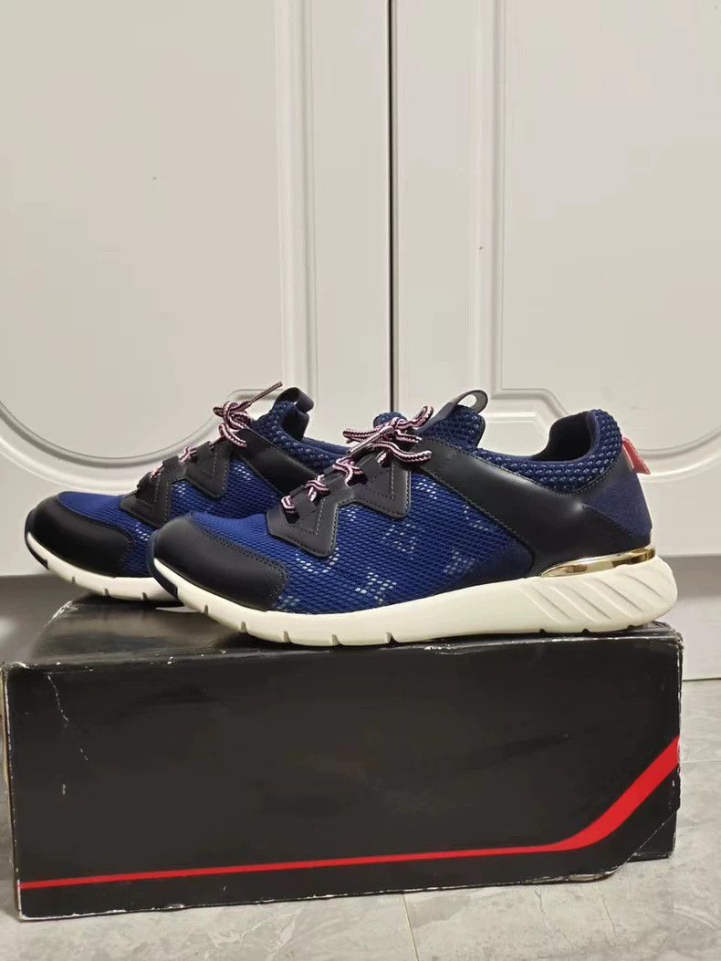 Louis Vuitton Louis Vuitton Low-Top Blue Sneakers - dmc Size US 7.5 / EU 40-41 - 1 Thumbnail