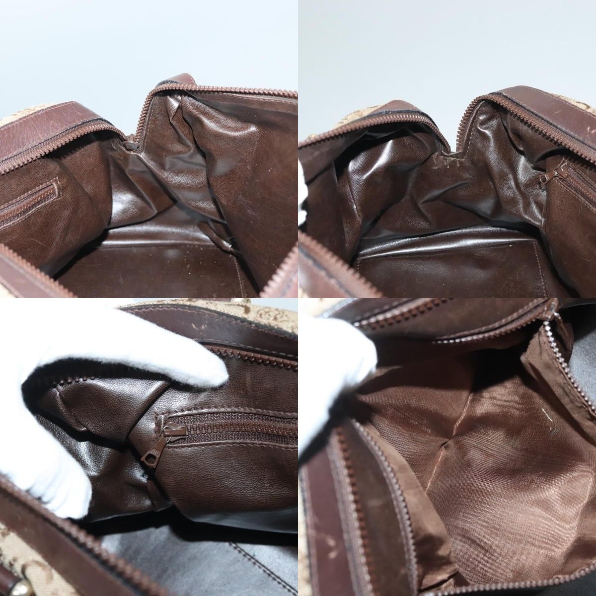 Celine CELINE C Sulky Boston Bag Canvas Brown Gold Size ONE SIZE - 12 Thumbnail