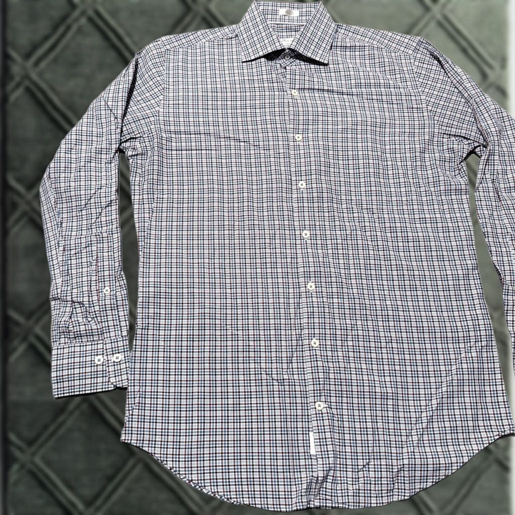 Peter Millar Peter Millar Crown Finish Shirt Men Blue Maroon Plaid Button-Up Medium Size US M / EU 48-50 / 2 - 1 Thumbnail
