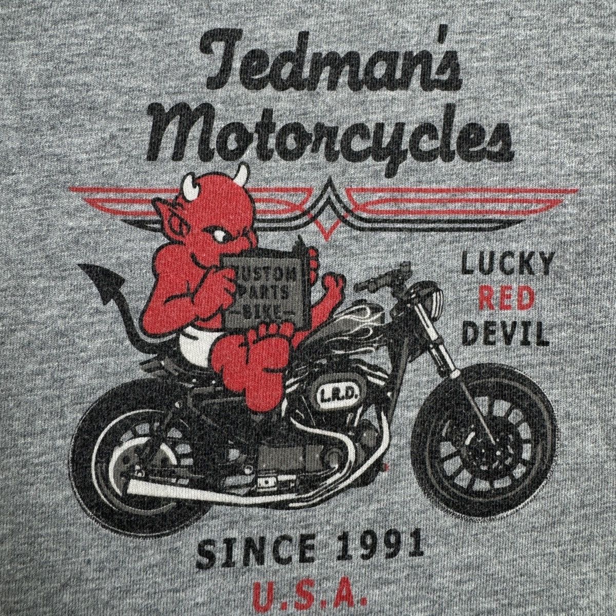 Tedman Ted company Reading & Riding Lucky Red Devil Y2K Motorcycle Size US L / EU 52-54 / 3 - 5 Thumbnail