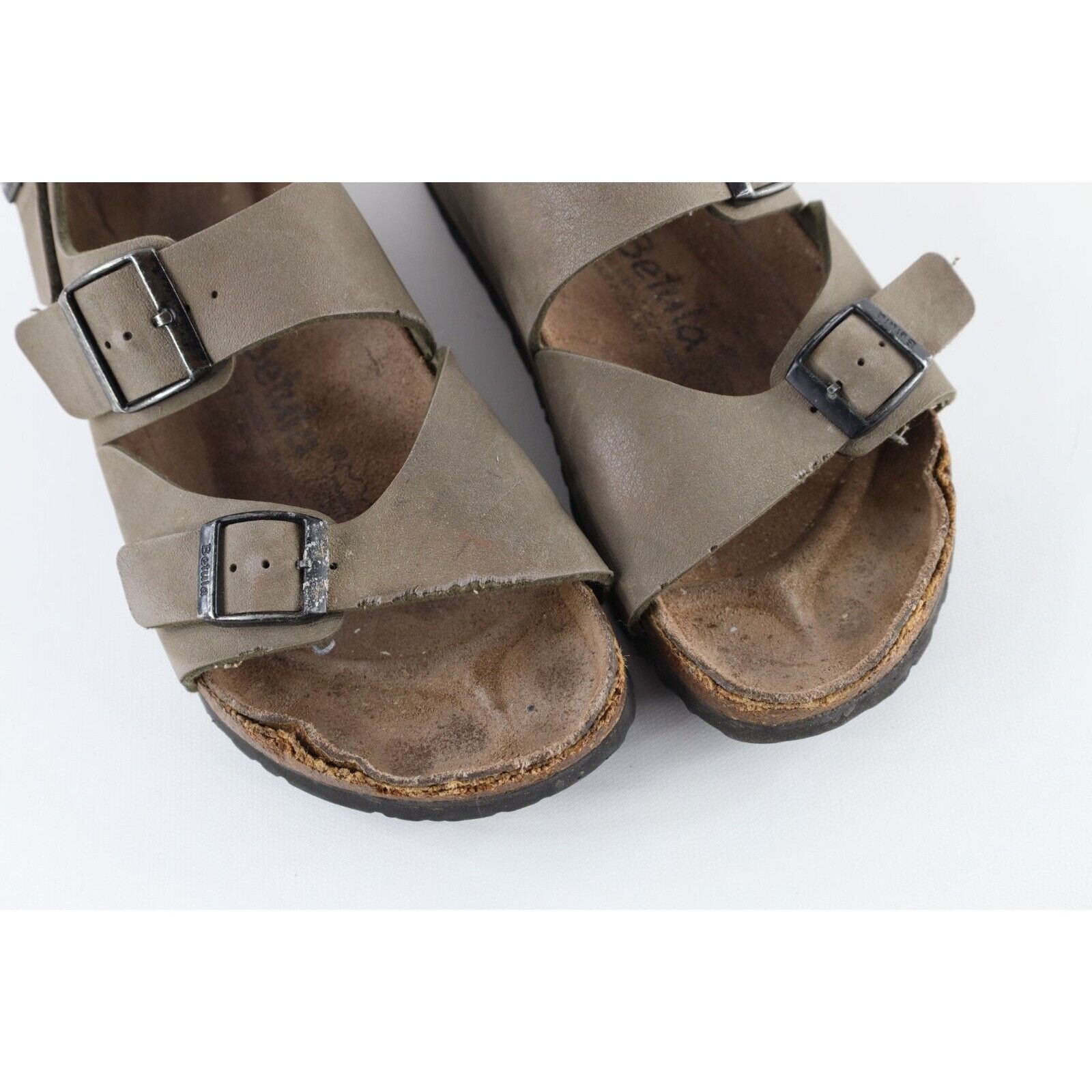 Birkenstock × Vintage Vintage Birkenstock Distressed Leather Buckle Sandals Size US 8 / IT 38 - 10 Thumbnail