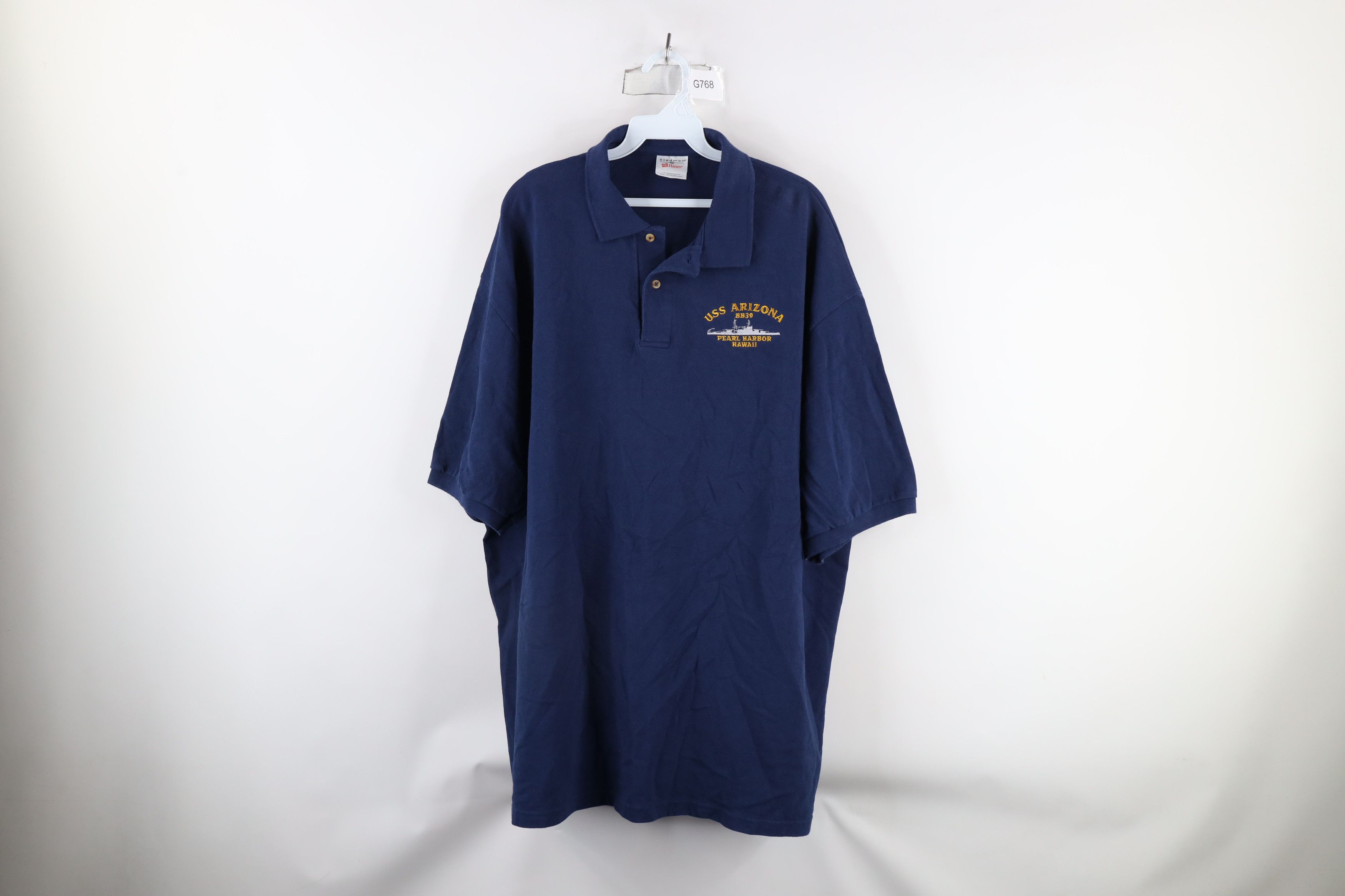 Vintage Vintage 90s Out USS Arizona Pearl Harbor Hawaii Polo Shirt Size US XXL / EU 58 / 5 - 1 Thumbnail