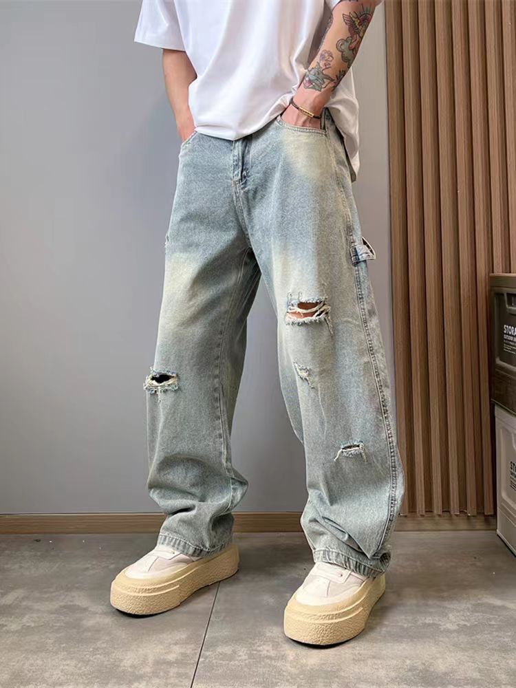 Jean Ripped and distressed blue loose fit jeans Size US 32 / EU 48 - 2 Thumbnail