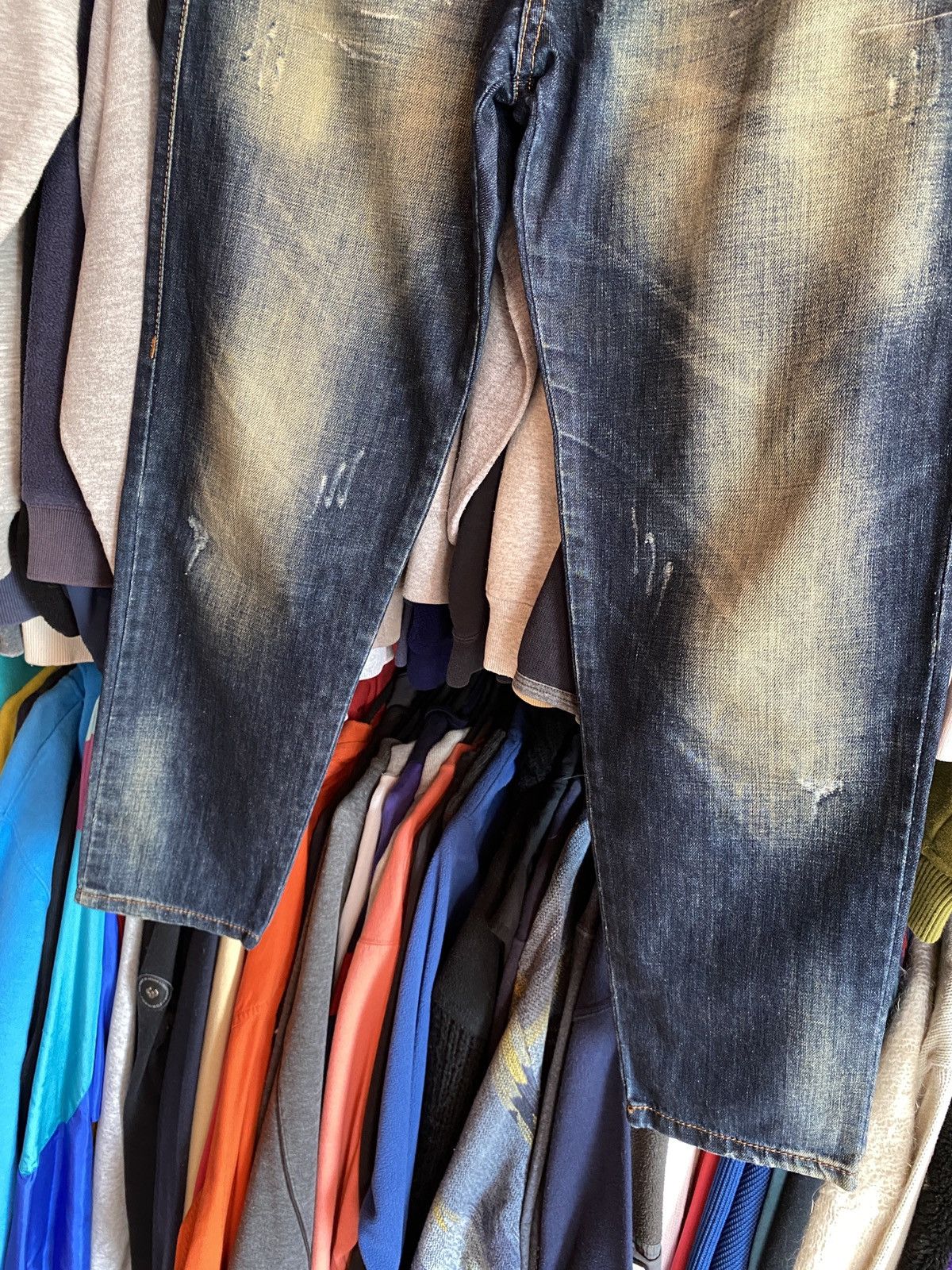 John Galliano VINTAGE GALLIANO AVANT GARDE DENIM JEANS Size US 29 - 4 Thumbnail