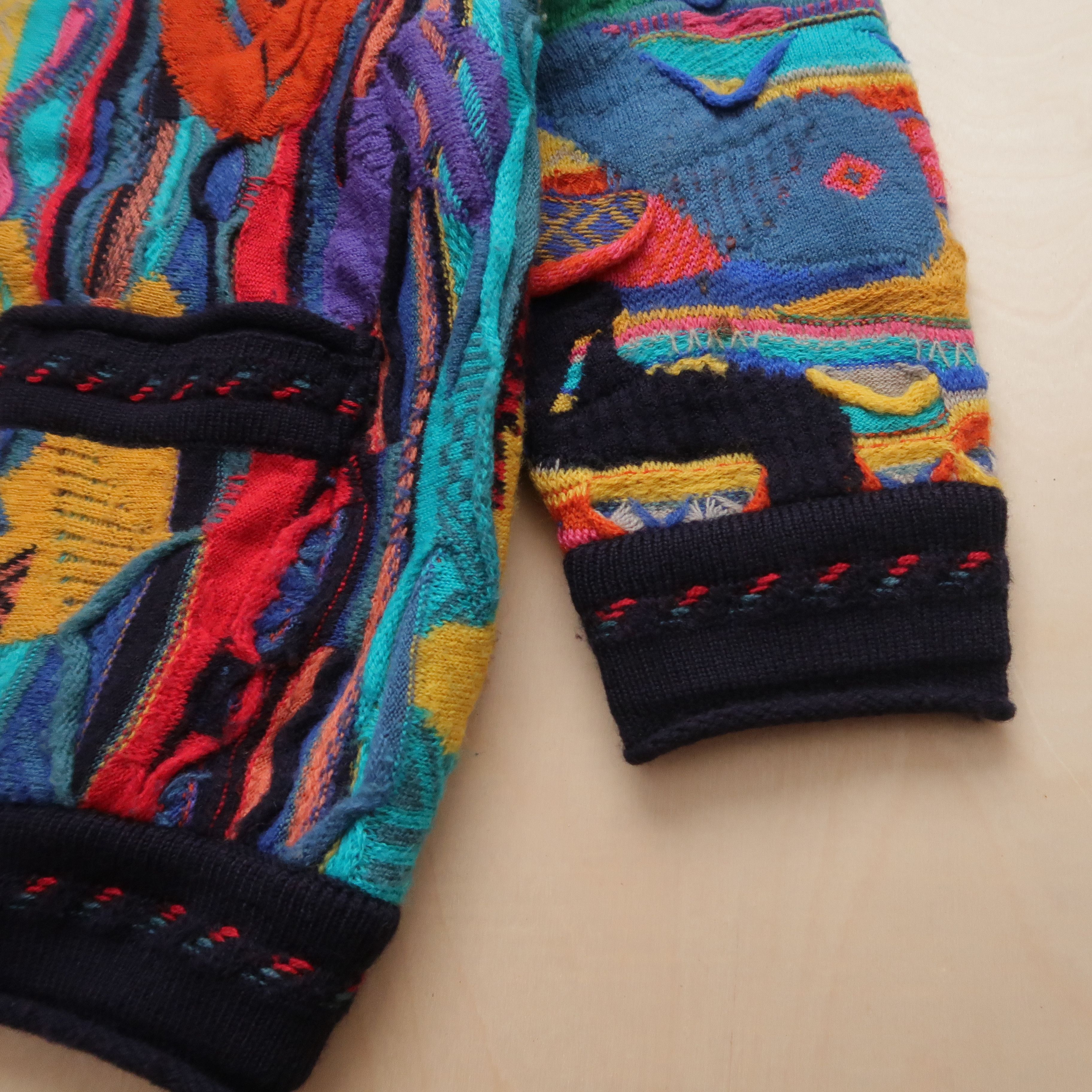 Coogi 1990s Coogi Psychedelic Art Cardigan Knit Fuzzy Size US M / EU 48-50 / 2 - 10 Thumbnail