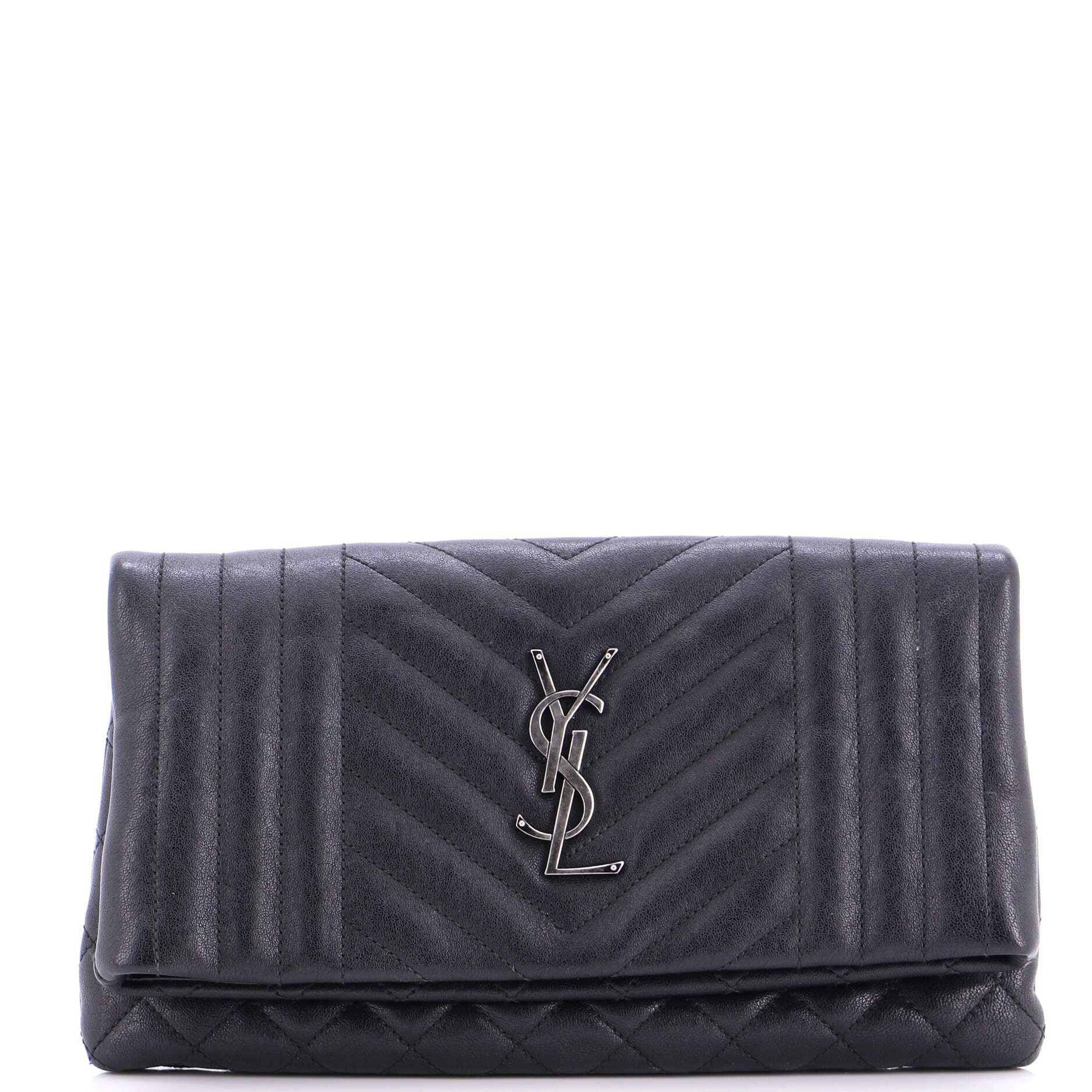 Saint Laurent Paris Classic Monogram Fold Over Clutch Size ONE SIZE - 1 Thumbnail