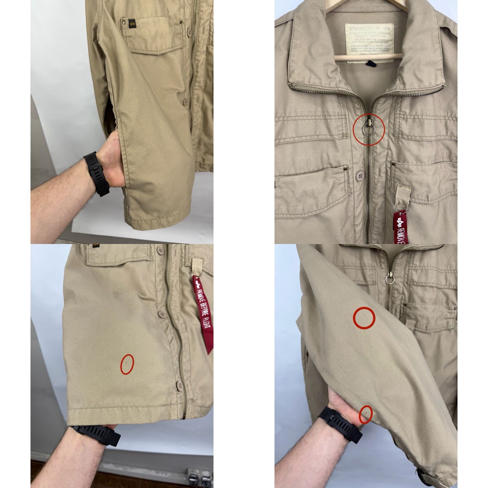 Vintage VINTAGE Alpha Industries Military USA Army Bomber Jacket L Beige Mens 90s rare retro Size US L / EU 52-54 / 3 - 9 Thumbnail