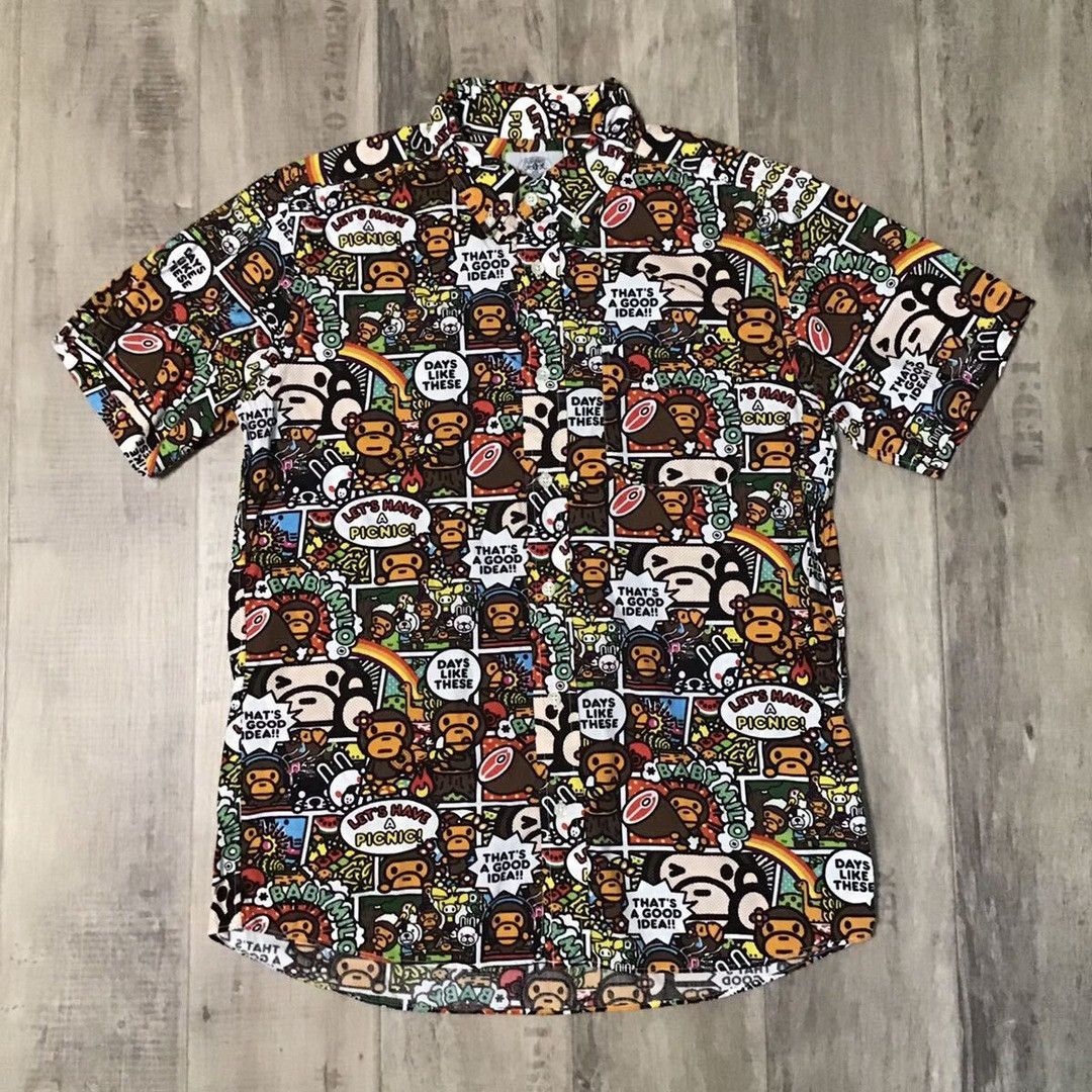 Bape BAPE Comic Milo & Lisa shirt a bathing ape Size US M / EU 48-50 / 2 - 1 Thumbnail