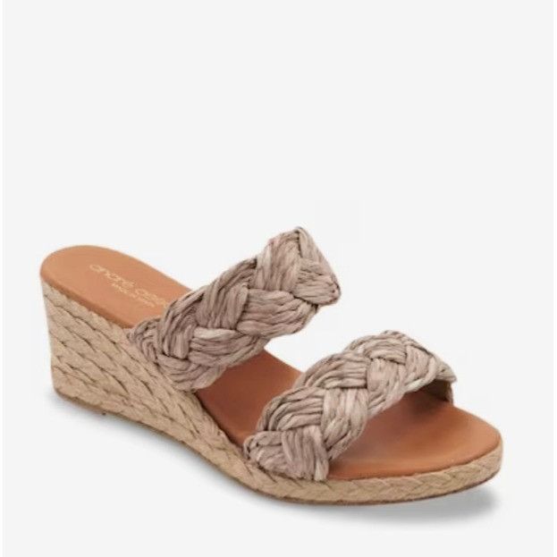 Andre Assous Women’s Nori Wedge Sandals Espresso 11M NIB