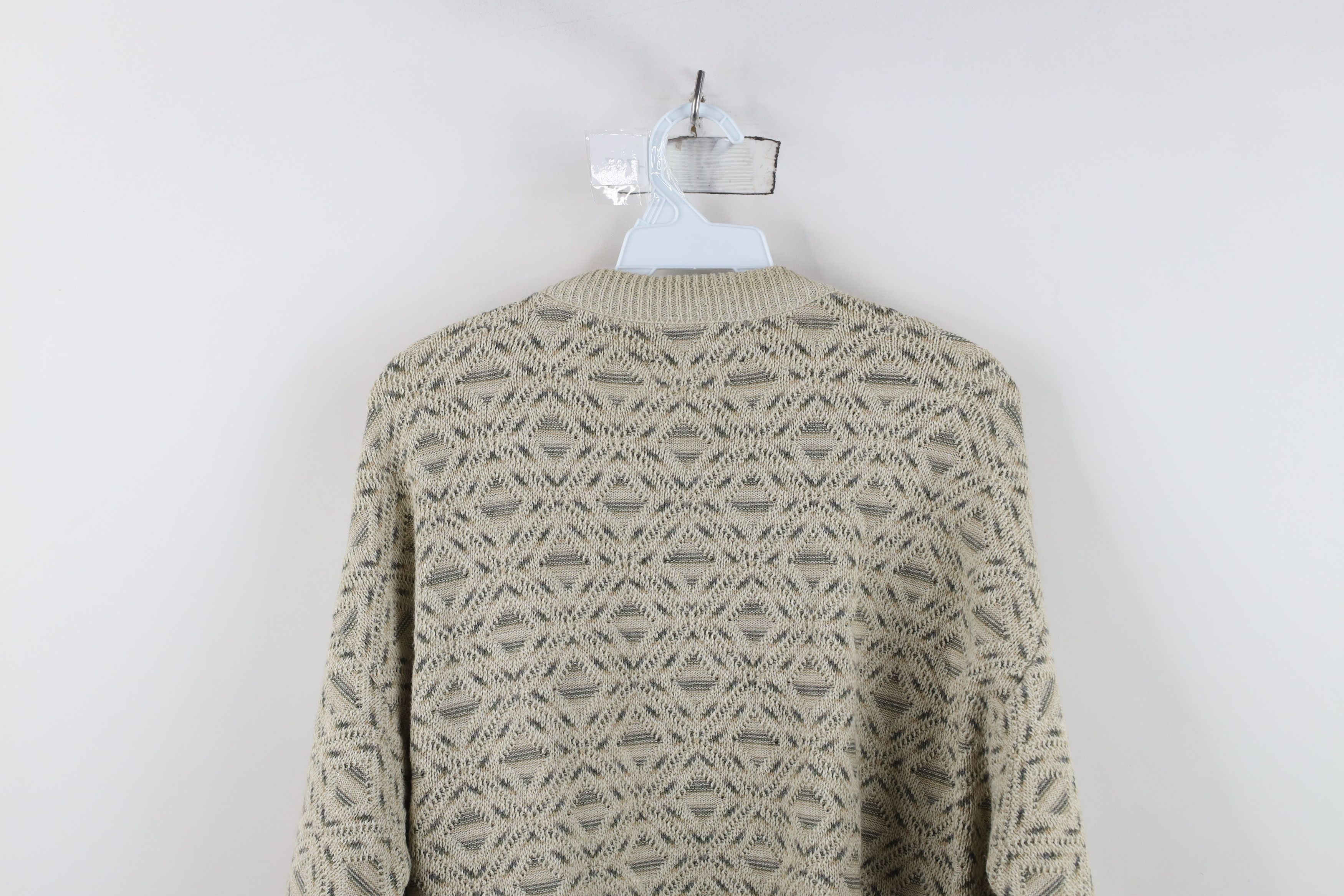 Vintage Vintage 90s Streetwear Diamond Knit Crewneck Sweater Size US L / EU 52-54 / 3 - 7 Thumbnail