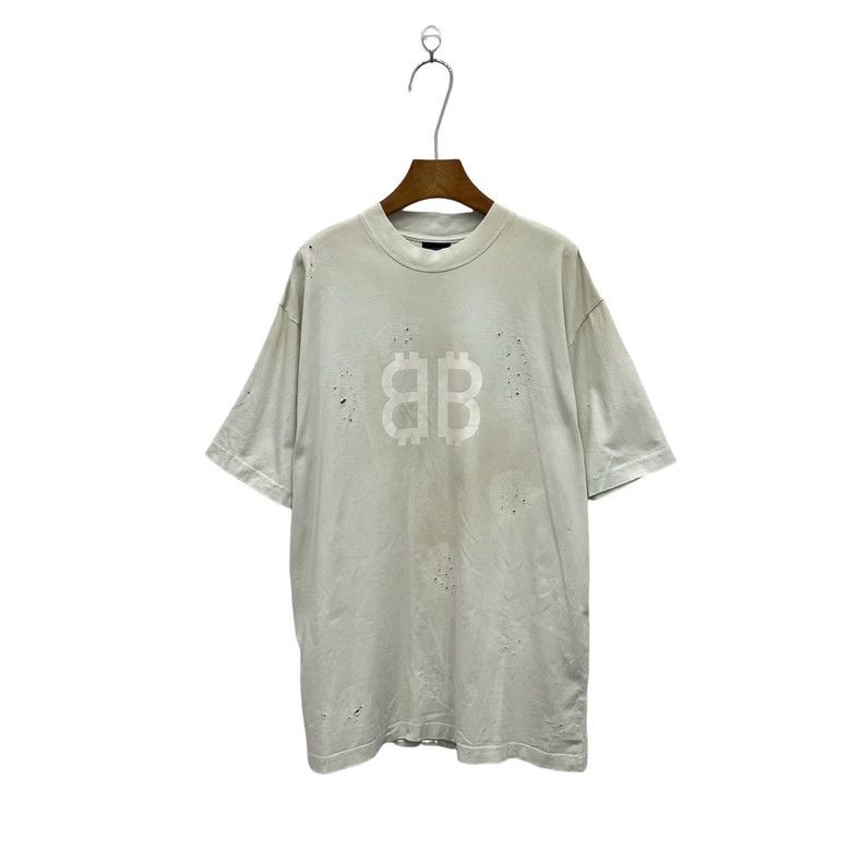 Balenciaga Balenciaga Bitcoin Distressed Short Sleeve Size US S / EU 44-46 / 1 - 1 Thumbnail